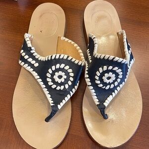 Jack Rogers Navy and White Sandals